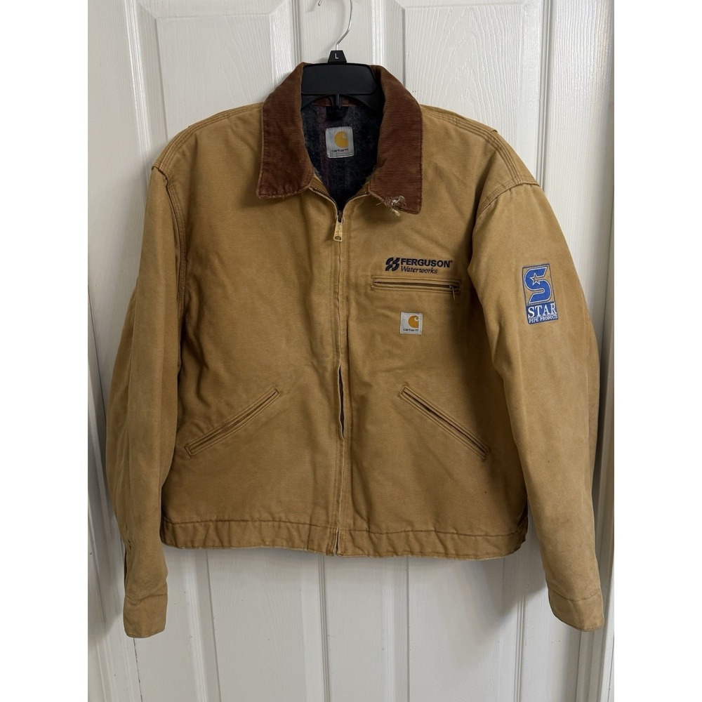 Carhartt Detroit Jacket Cut Tag 3XL Blanket Lined J97 Carhartt Brown Workwear